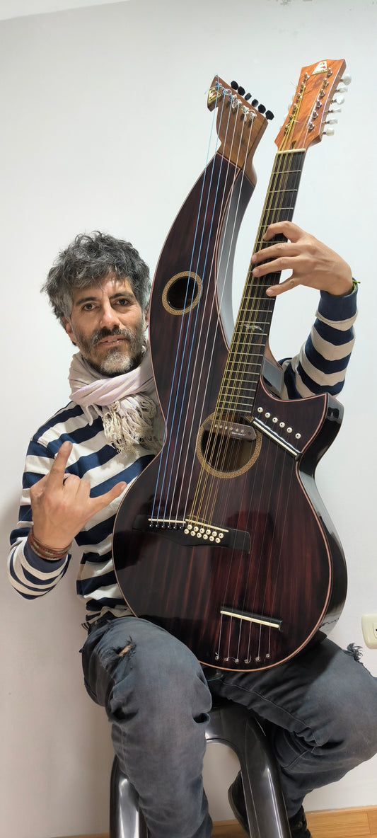 Huayra Andina Monster - Guitarra de Doble Brazo 24 Cuerdas - Caoba y Ébano
