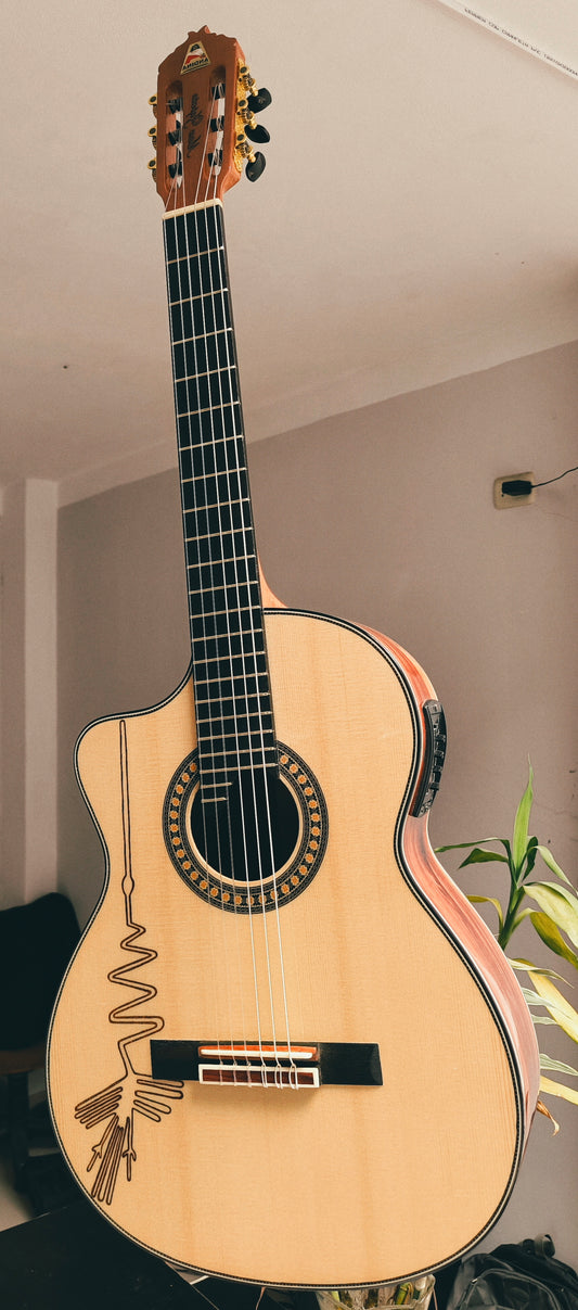 Guitarra AN500 Premium para Zurdo - Electroacústica Profesional Artesanal