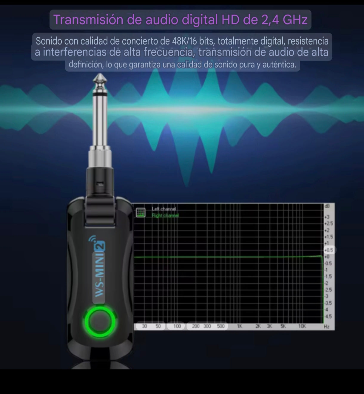 Sistema Inalámbrico para Guitarra | Audio Digital HD 2.4G | 60h Batería | Guitarras Andinas
