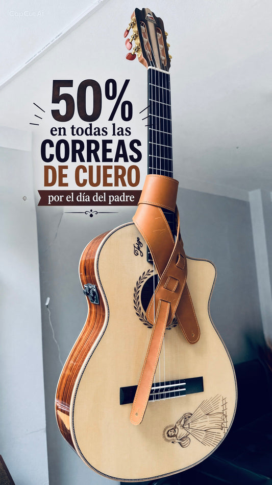 Correa de Cuero Premium para Guitarra | Cuero Vacuno y Toro Artesanal