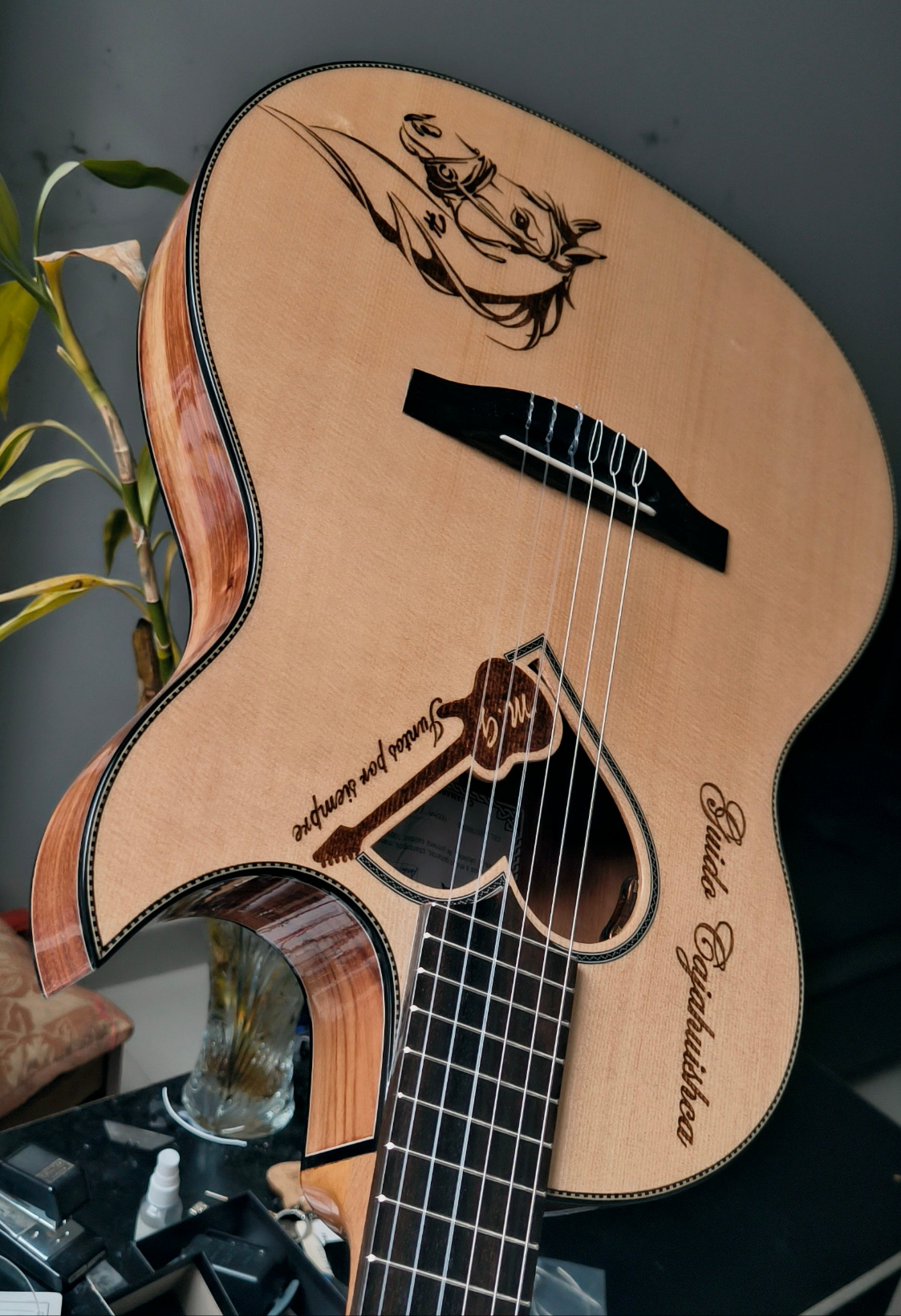 Guitarra Andina Corazón - Boca en Forma de Corazón con Sistema Rlbags Oculto