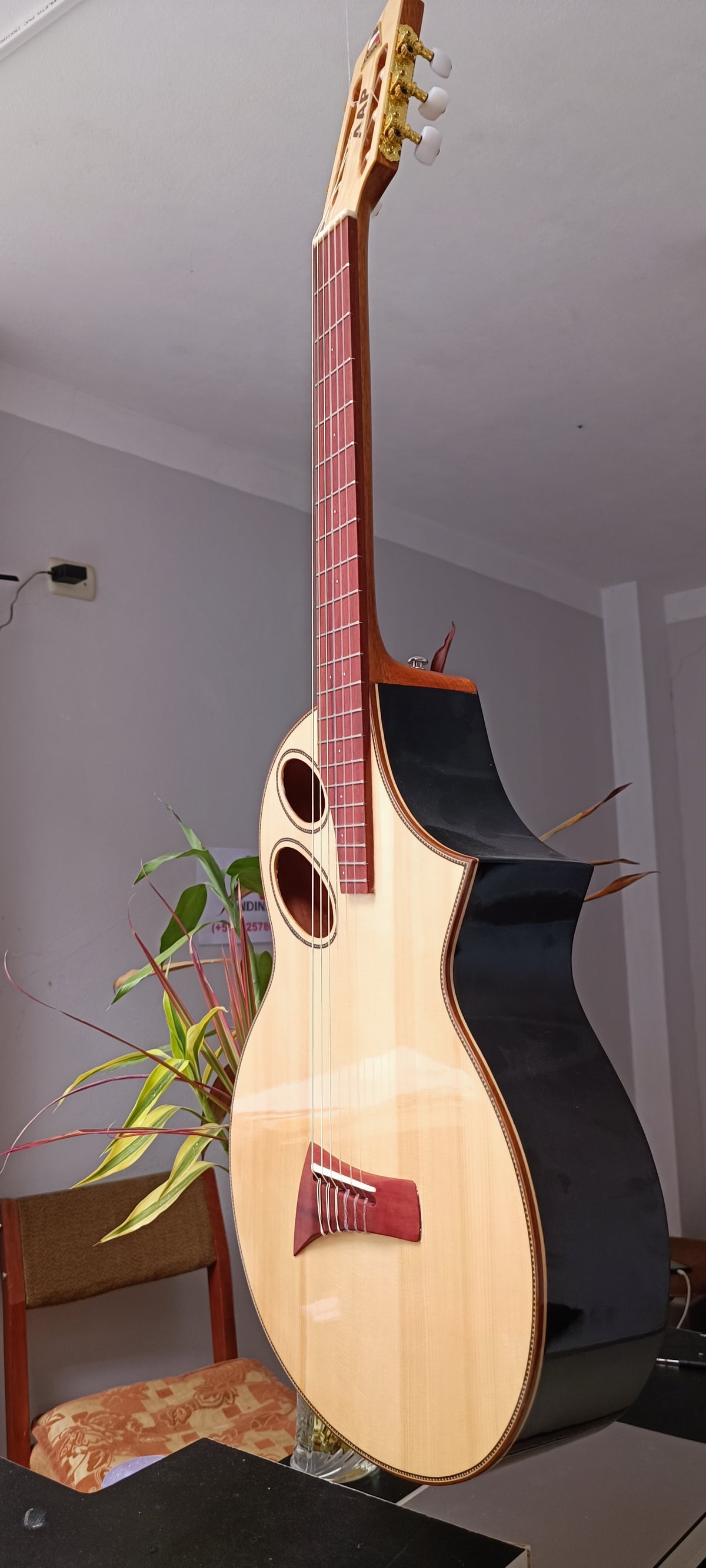 Guitarra Andina Gorrión - Electroacústica con Doble Boca y Sistema Fishman Presys