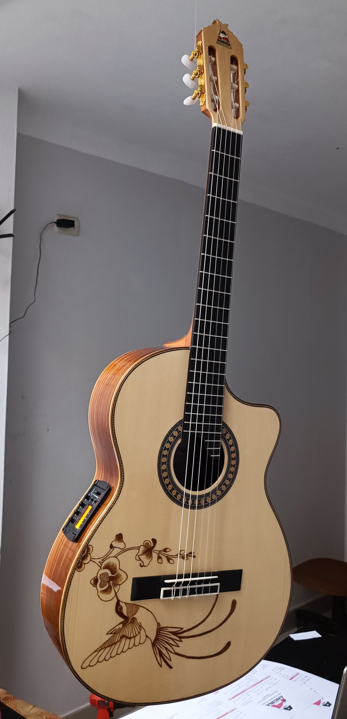 Guitarra Andina AN500 Premium Profesional - Ébano y Pino Báltico con Sistema ARTEC EDGE Z