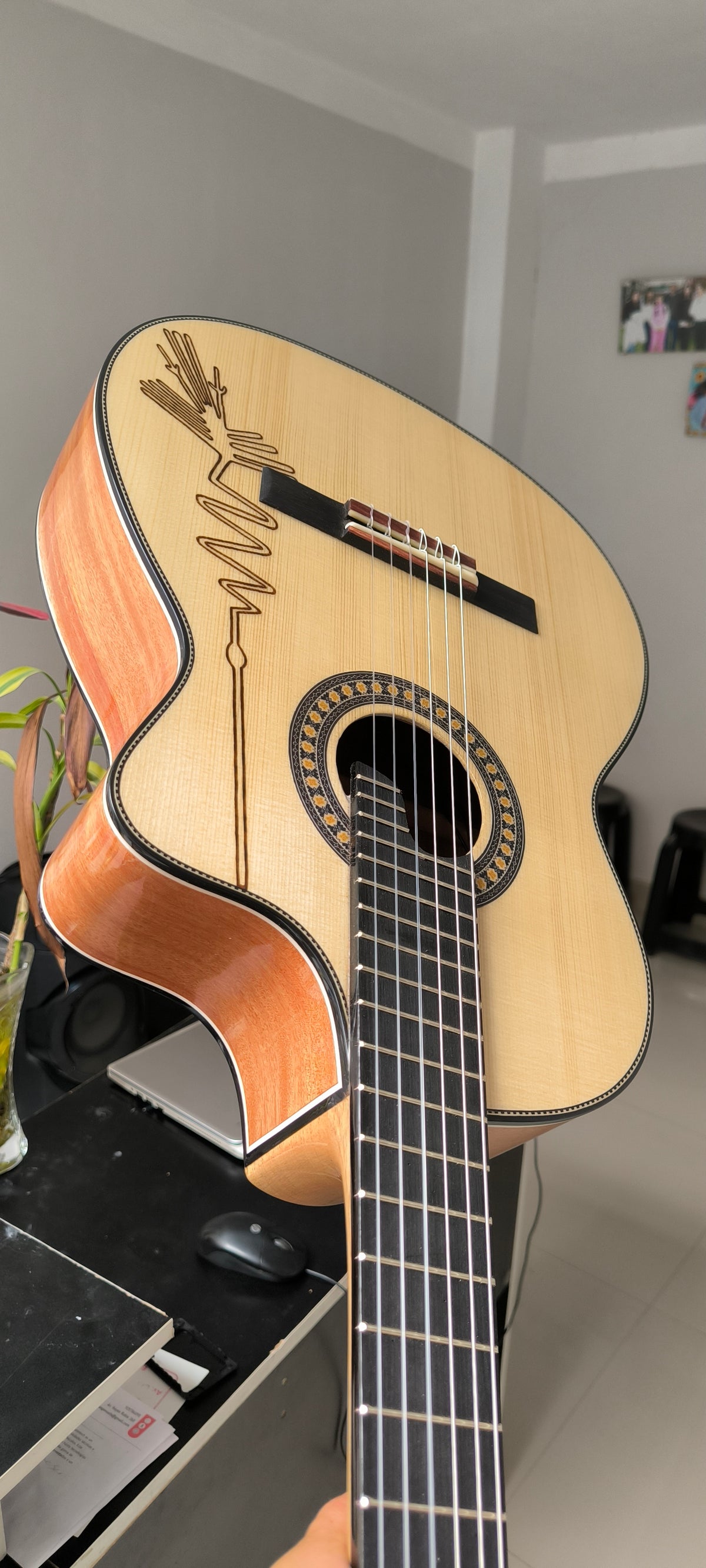 Guitarra Andina AN500 Premium 2 - Palo de Hierro con Sistema ARTEC LCD y Diseño Nazca