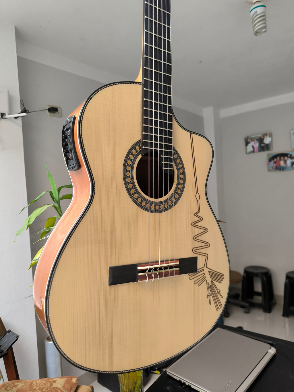 Guitarra Andina AN500 Premium 2 - Palo de Hierro con Sistema ARTEC LCD y Diseño Nazca