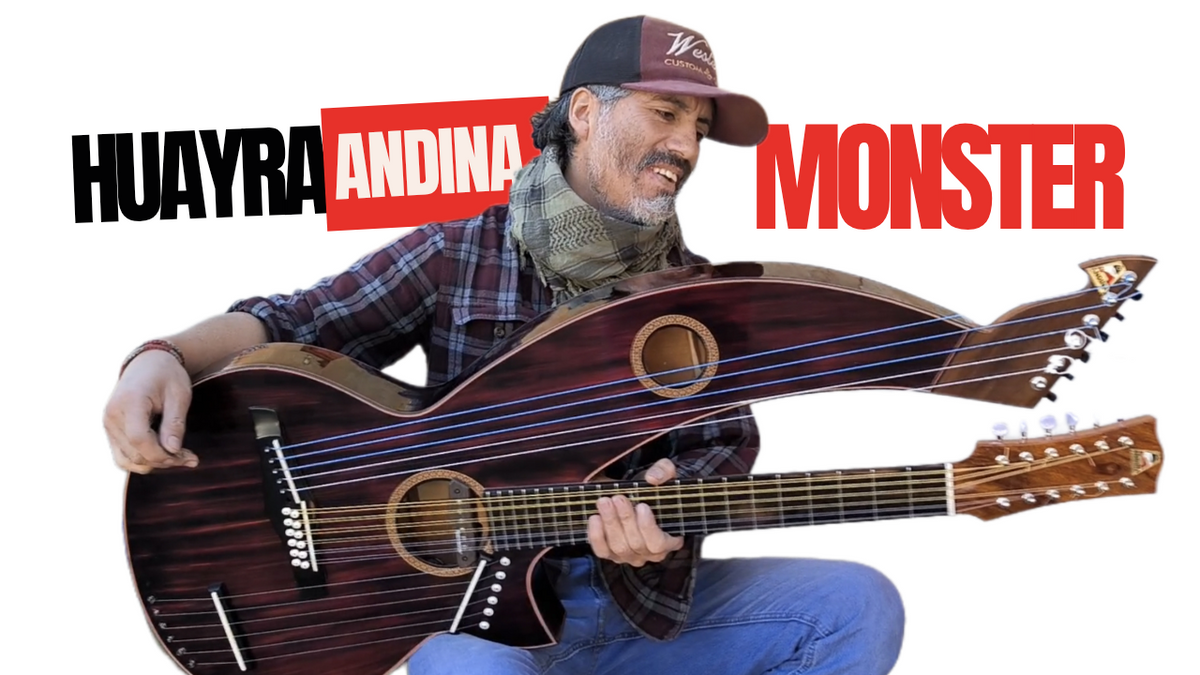 Huayra Andina Monster - Guitarra de Doble Brazo 24 Cuerdas - Caoba y Ébano