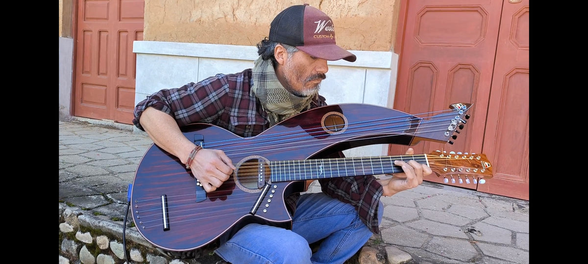 Huayra Andina Monster - Guitarra de Doble Brazo 24 Cuerdas - Caoba y Ébano