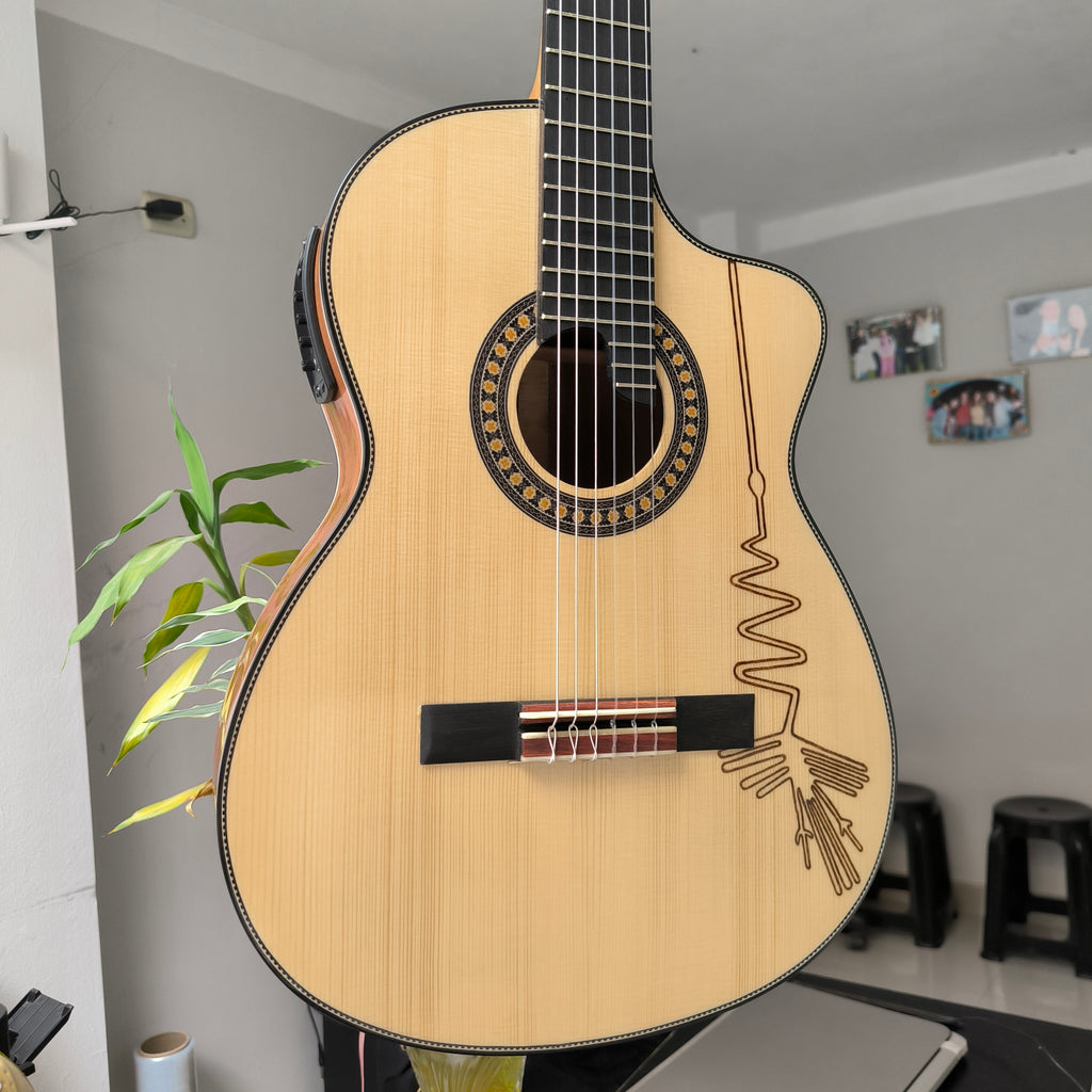 Guitarra Andina AN500 Premium 2 - Palo de Hierro con Sistema ARTEC LCD y Diseño Nazca